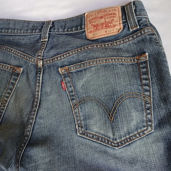 Levis Mens 34x30 559 Relaxed Fit Baggy Y2k Vintage Grunge 100% Cotton